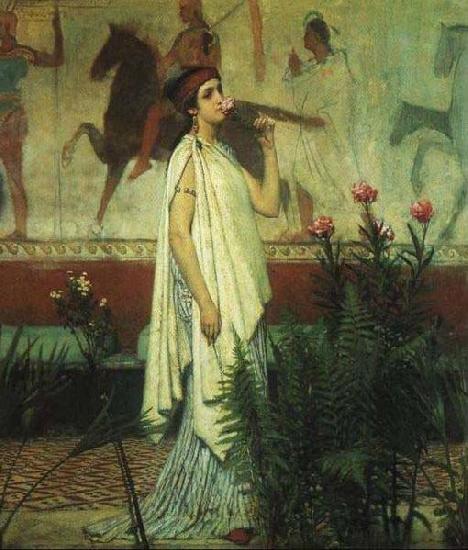 Sir Lawrence Alma-Tadema,OM.RA,RWS A Greek Woman Sir Lawrence Alma-Tadema oil painting picture